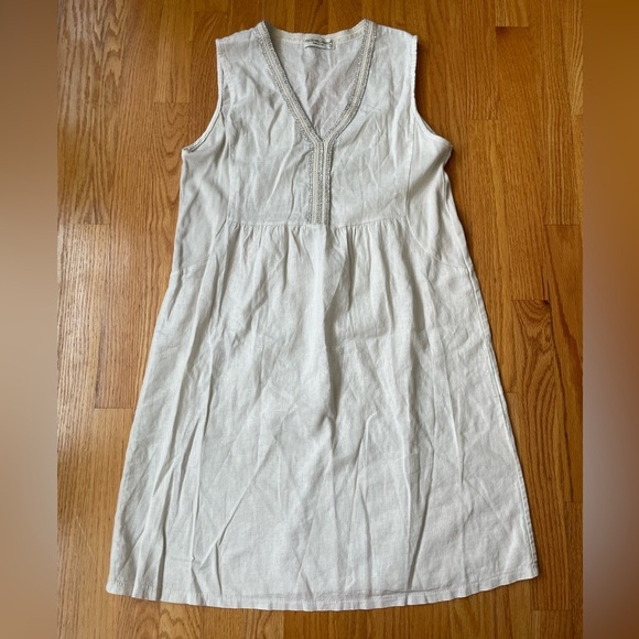 Terzo Millennio Sleeveless Embroidered Linen Dress - Picture 2 of 9